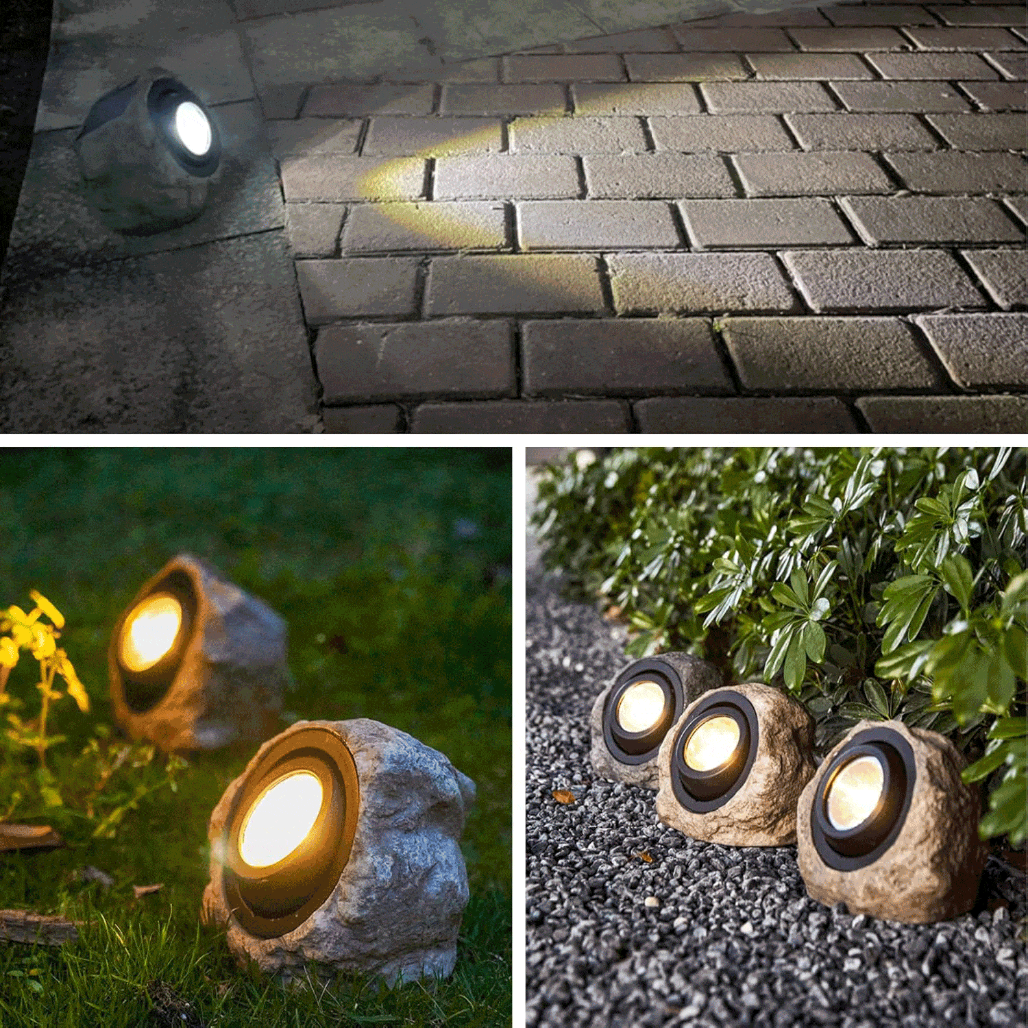 Solar Powered LED Rock Lamp